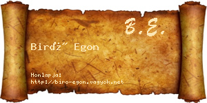 Biró Egon névjegykártya